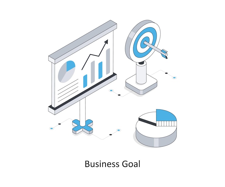 Vector business goal isometric stock illustration eps file stock illustration