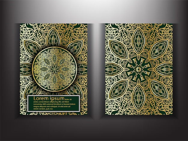 Business gold mandala modello di design di lusso