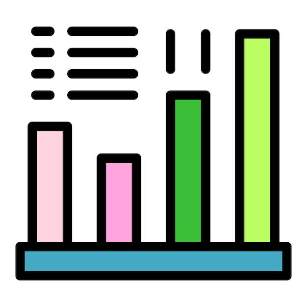 Vector business graph chart icon outline vector comfort zone escape work color flat