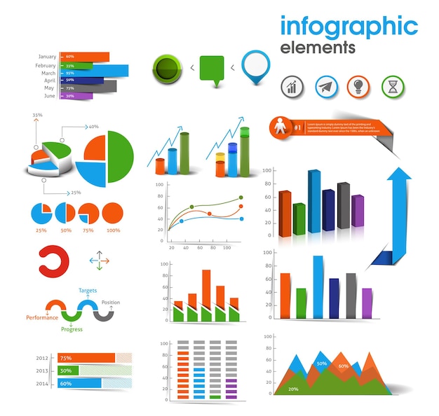 Grafico commerciale per elementi di design delle informazioni