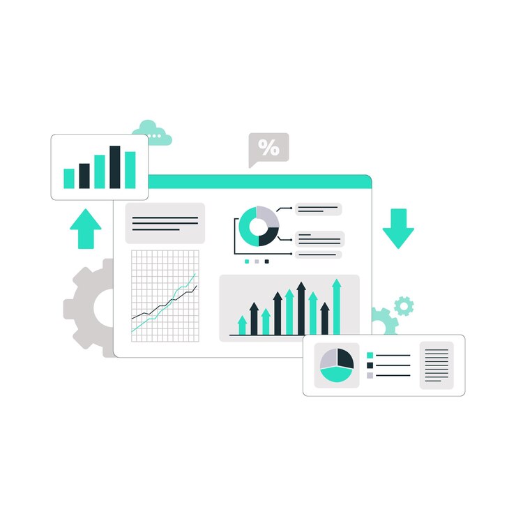 Business Graph Information Report Analysis Vector Illustration Business Data Analysis Concept