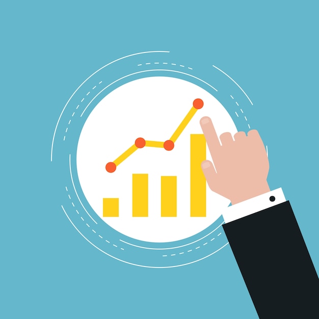 Business graph statistics flat illustration design