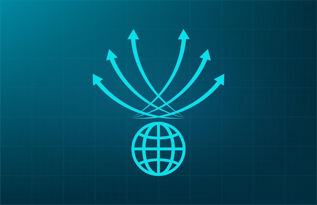 Vector business graph symbol vector illustration on blue background eps 10