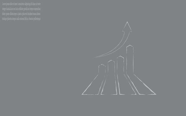 Business graph up income growth The return on the investment chart increases Growth chart