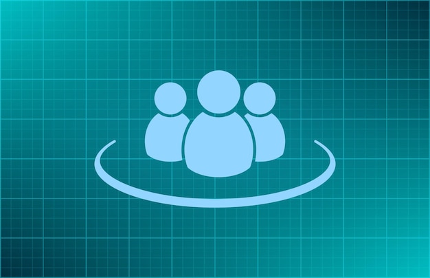 Business group chat symbol Vector illustration on blue background Eps 10