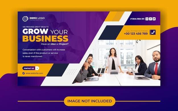 Business grow agency social media banner template
