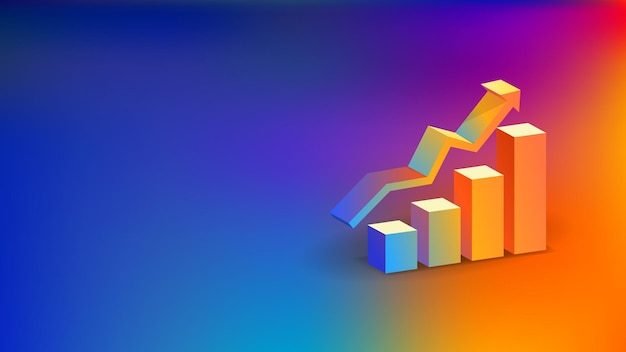 Business grow chart illustration for background. background for website, banner or flyer