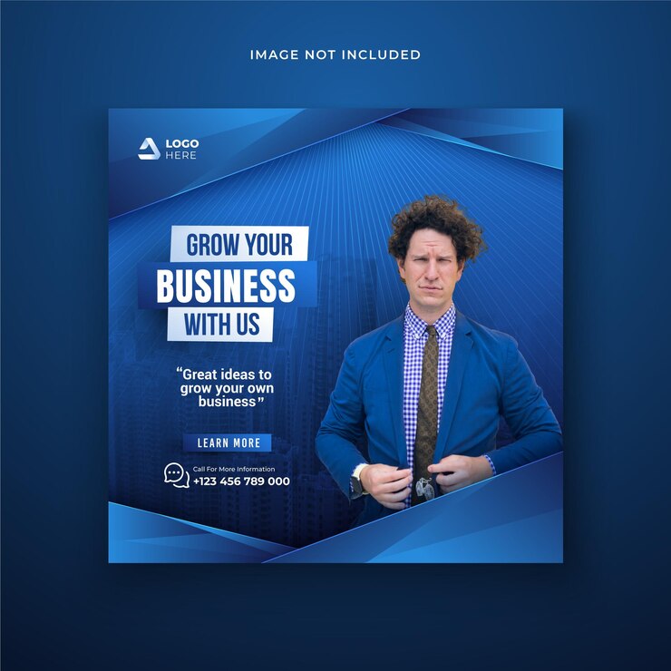 Vector business growth and corporate social media post template premium vector