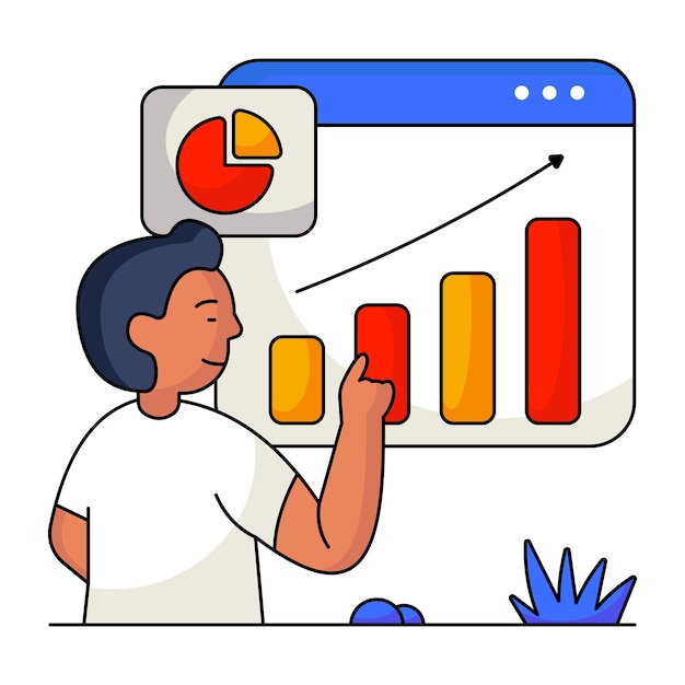 Business Growth flat style design vector illustration stock illustration