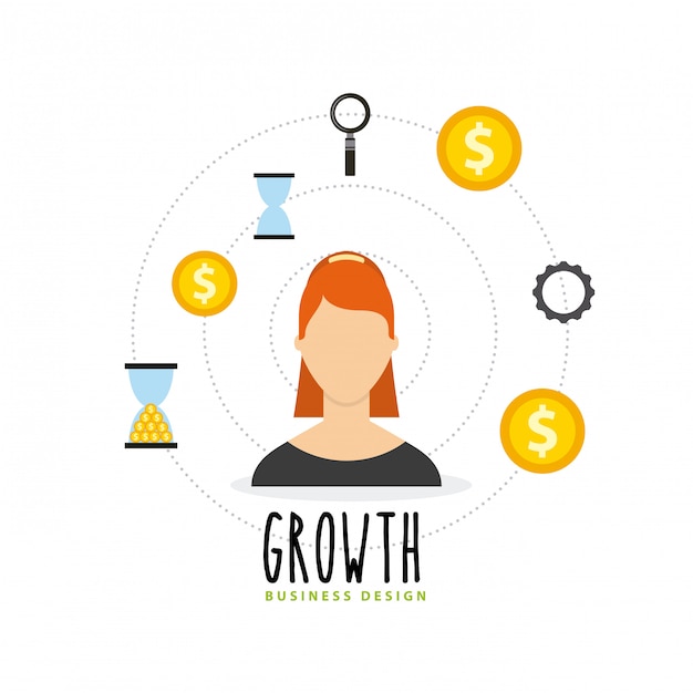 Business growth funds flat icons