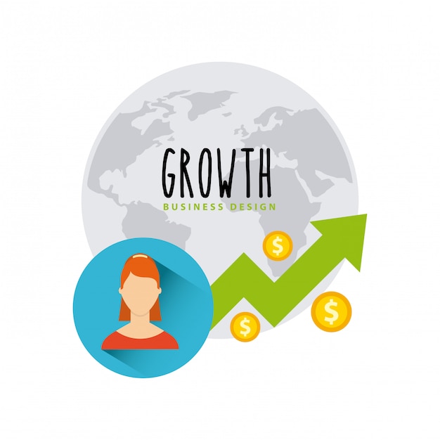 Business growth funds flat icons