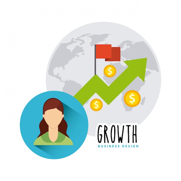 Business growth funds flat icons