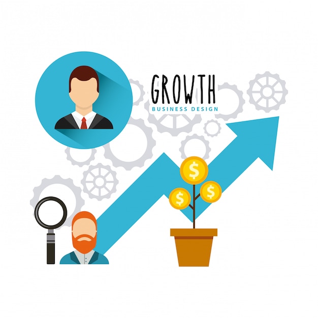 Business growth funds flat icons