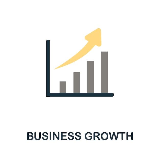 Business Growth icon Monochrome simple Business Growth icon for templates web design and infographics