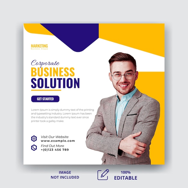 Business growth social media post design