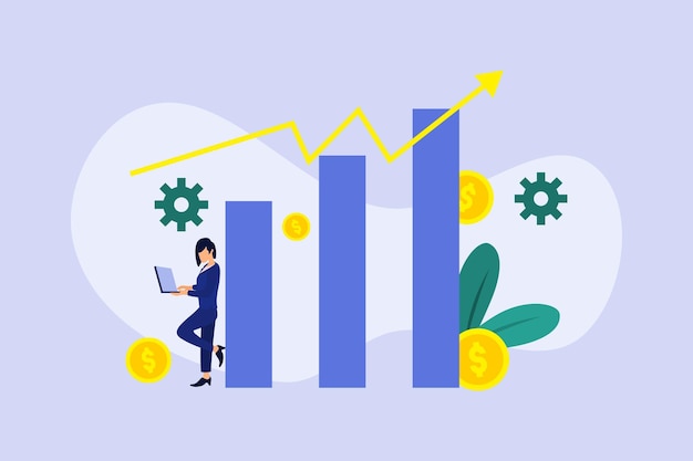 비즈니스 성장 터 플래트 디자인