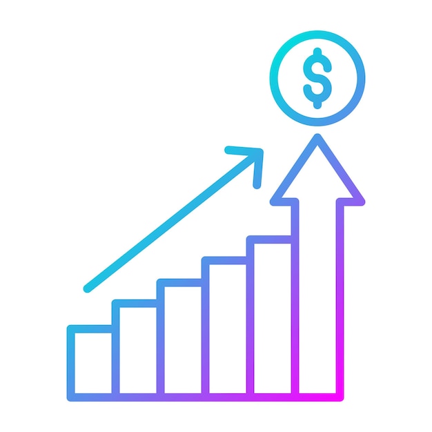 Икона вектора роста бизнеса может быть использована для набора икон для запуска бизнеса