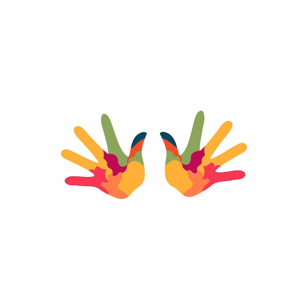 Vector business hand care logo template vector icon isolated colorful concept