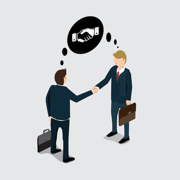 Business hand shake for success