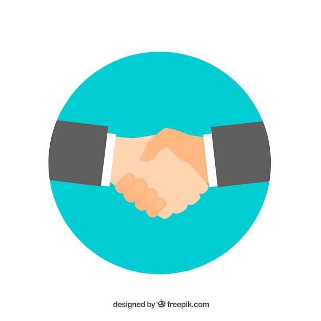 Business handshake background in flat style