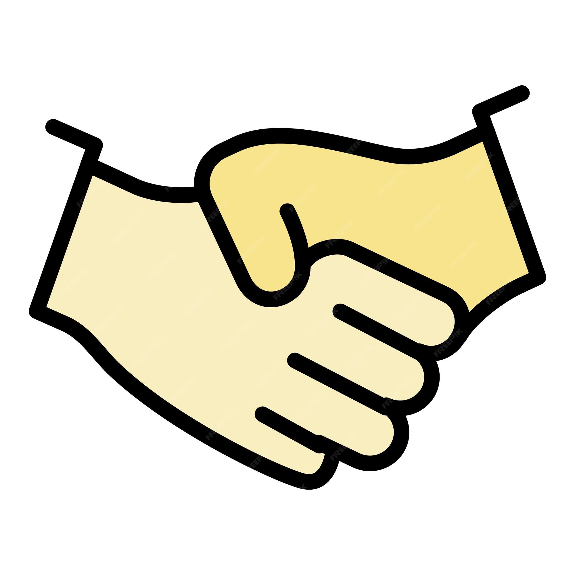 Handshake Icon - Download in Colored Outline Style