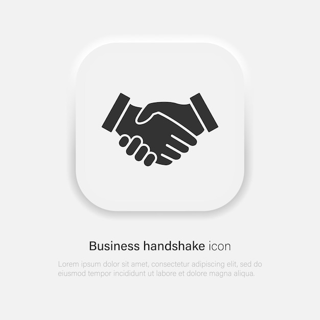 Business handshake icon vector contract agreement symbol for apps and websites