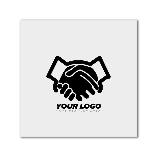 Vector business handshake logo vector