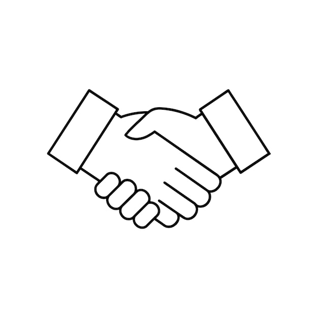 Business Handshake Outline Vector Handshaking Line Art Logo