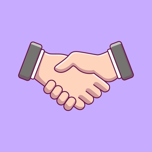 Vector business handshake vector flat illustration