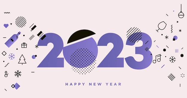 ベクトル ビジネス新年あけましておめでとうございます 2023 グリーティング カード