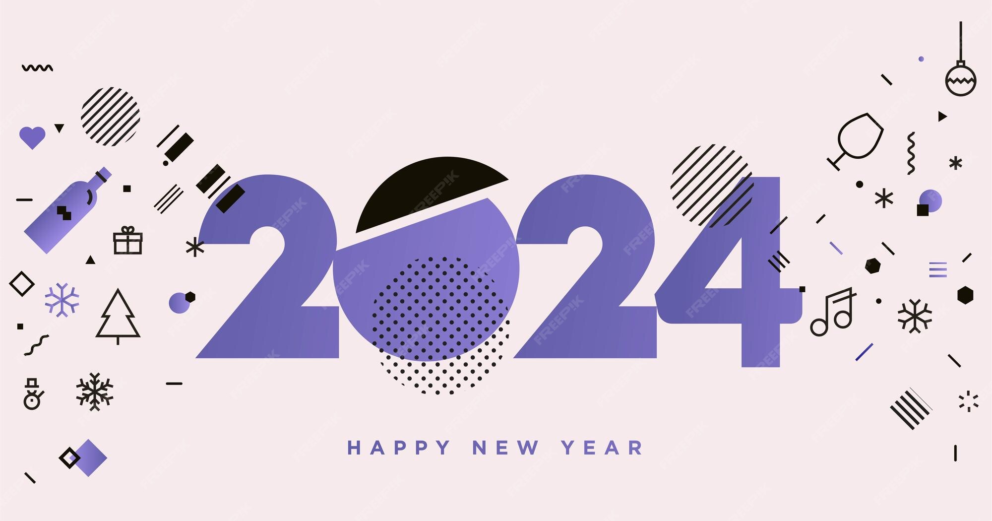 Premium Vector Business happy new year 2024 greeting card