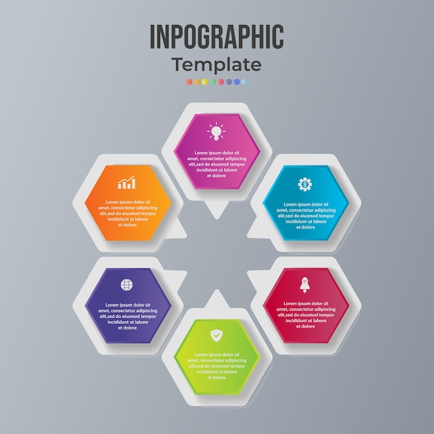 Business hexagon timeline infographic icon designed for abstract background template