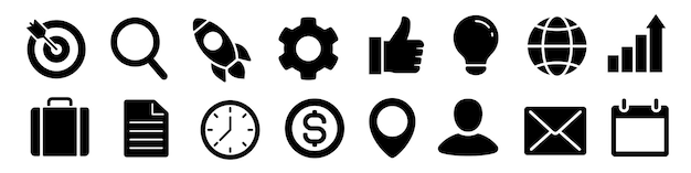 business icon business strategy icon set