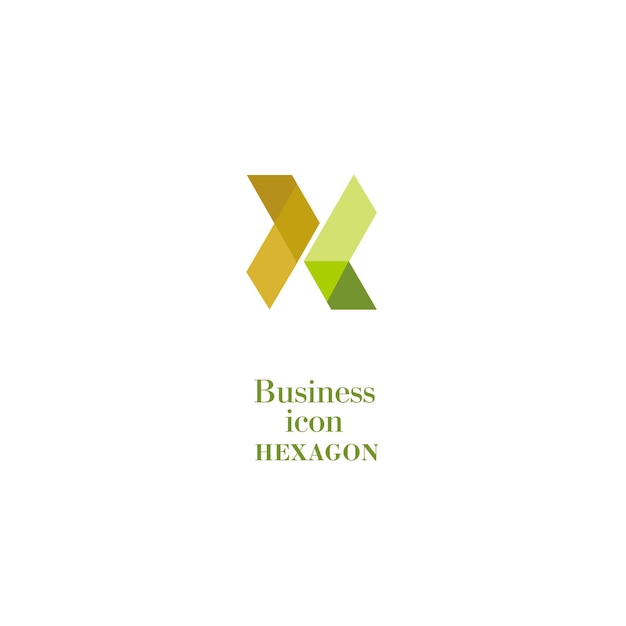 Business icon hexagon flat polygonal hexagon geometric design concept