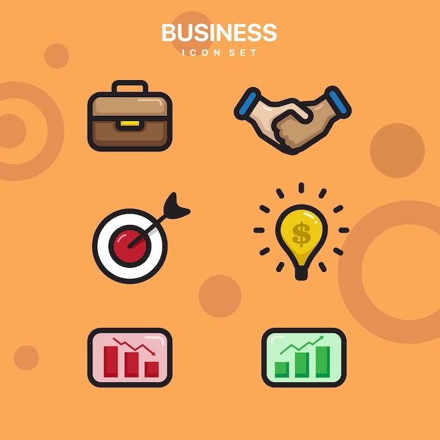 Vector business icon set illustration vector