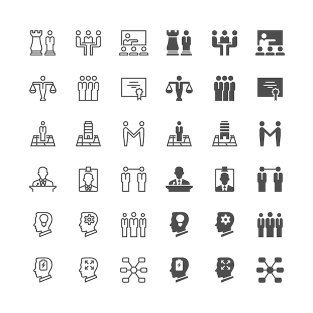 Vector business icons included normal and enable state