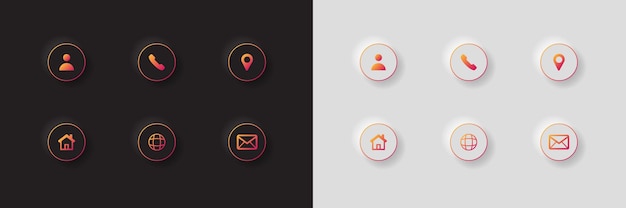 Business icons in neumorphic style