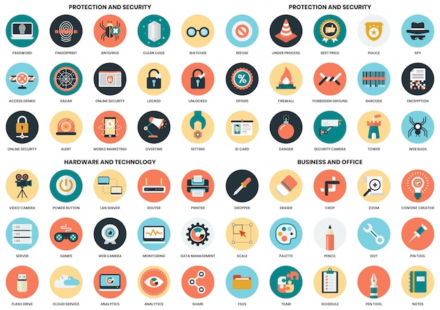 Vector business icons set for business, marketing, management