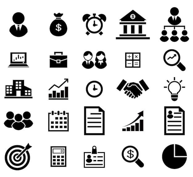 Business icons set. Icons for business and finance