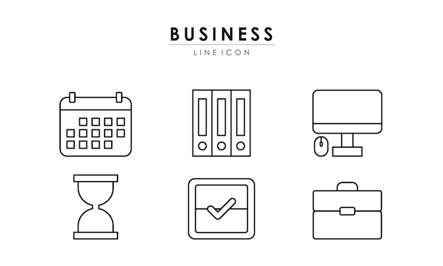 Vector business icons set in line style