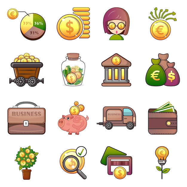 Vector business icons set