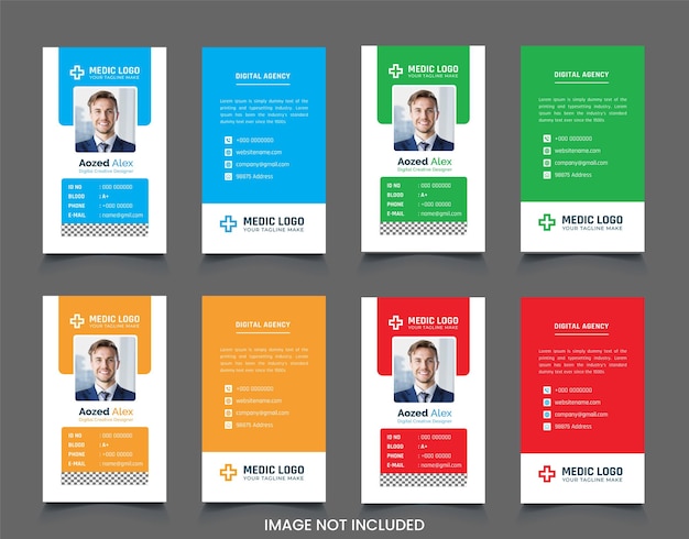 Business id card or medical id card template design