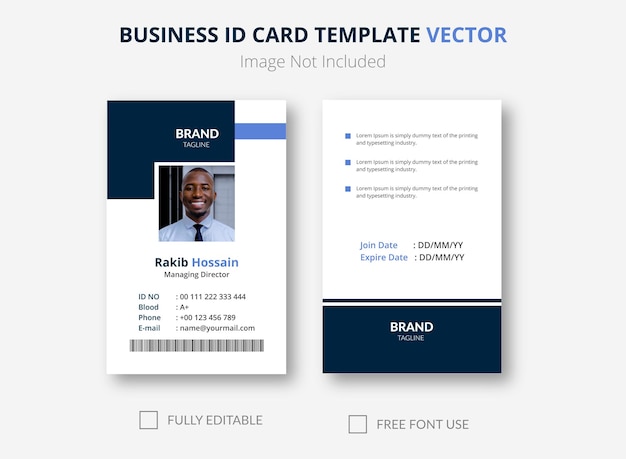 Business id card template vector