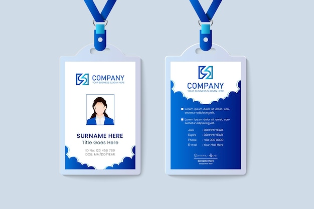 Business id card template with blue colors