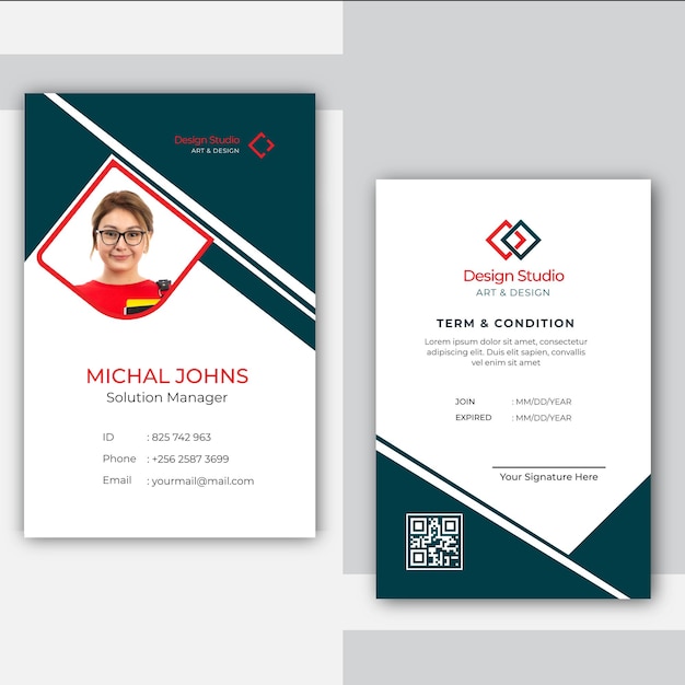 Business id card template with minimalist elements