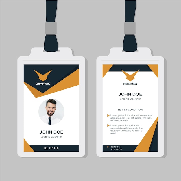 Vector business id card template with shapes