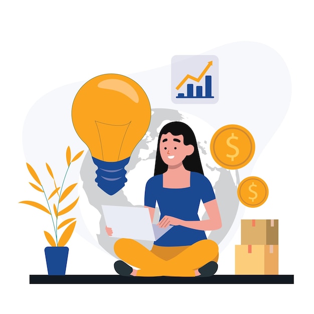 Business Idea Analytics Illustration