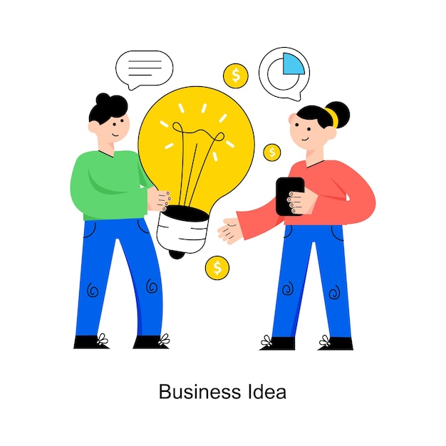 Vector business idea flat style design vector illustration stock illustration