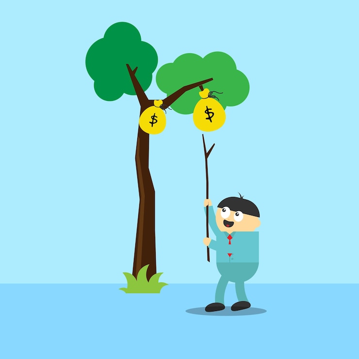 Vector business illustration concept of earning money