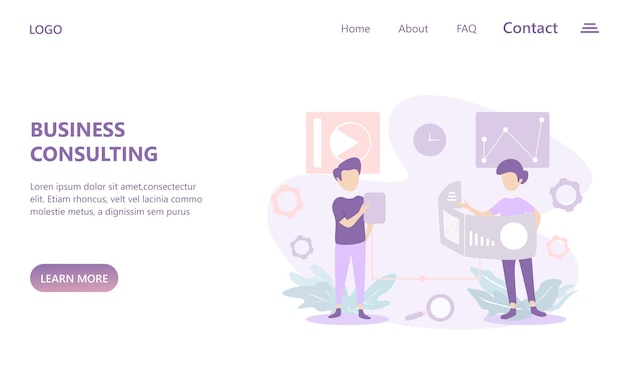 Vector business illustration on landing page